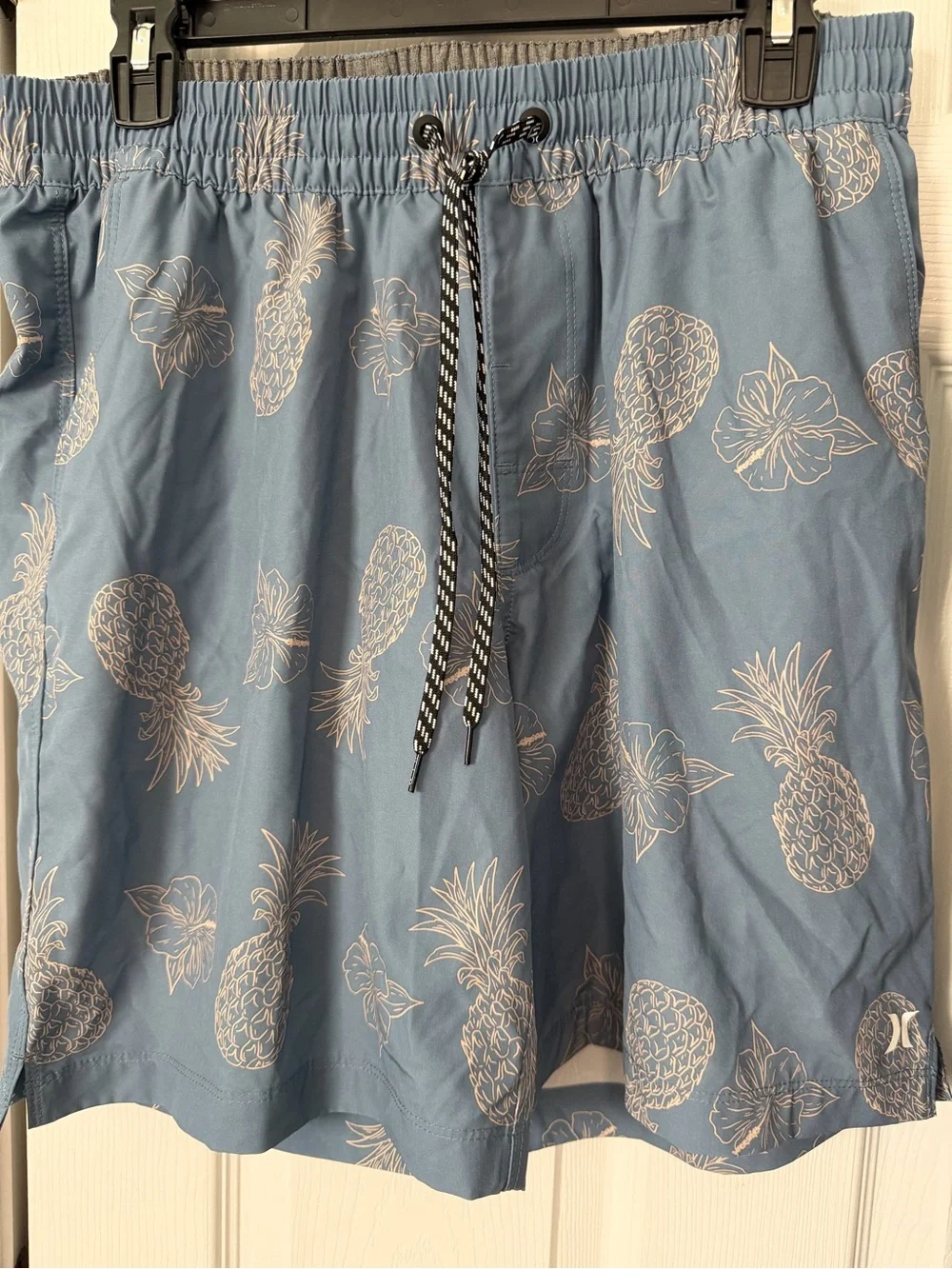 Hurley Blue Pineapple Print Button-Down Shirt and Swim Shorts Set